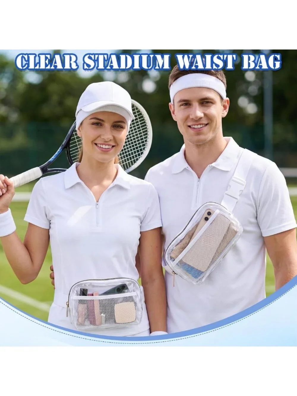 Clear Fanny Pack - 10 Pcs Transparent Belt Bag, Waterproof Waist Bag for Events